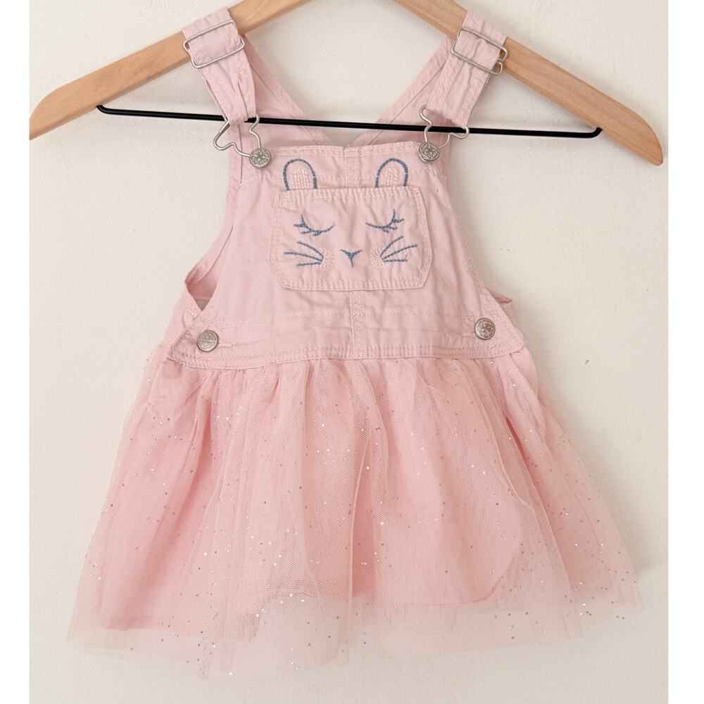 OshKosh‎ B’gosh Pink Tulle Party Dress Baby Girl 18M Embroidered Tutu Spring